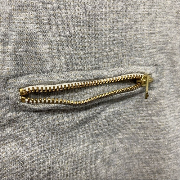 Tristan Women Sparkling Gray Sweater Gold Details Chiffon Size Small - Picture 4 of 10